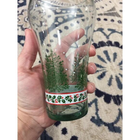 Collectible Christmas Coca Cola Glad Holly Trees Snow Great Condition Look 6” - Picture 3 of 5